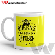 Birthday Mug Glass Birthday Gift October Queens Are Born In October 6