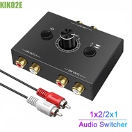 KIKO2E Audio Switcher, Stereo Splitter Audio Splitter, HiFi 3.5mm Jack Analog Optical Fiber Audio De