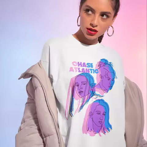 2025-26 Summer Chase Atlantic Beauty in Death Graphic 100%Pure Cotton Printed Rapper Hip-hop Trend R