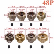 RC 1pc Aluminum Alloy 48P Pinion Gear Set 3.175mm Shaft Hole 22T 23T 24T 25T 26T Motor Gears Kit for