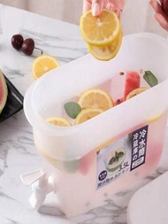 1只冰箱用冷水壺,帶水龍頭,適用於夏季家庭使用,檸檬汁和冷飲泡沫,高溫耐用