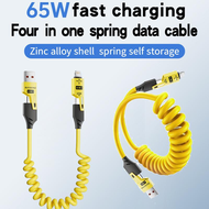 4 in 1 สายชาร์จเร็ว 65W Fast Charging Usb to Type c to Type c to Lighting car charger cable สําหรับ