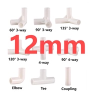 PVC Connector Inner Diameter 12mm Pipe Connector Elbow 4-way 3-way Garden Irrigation Pipe Adapter