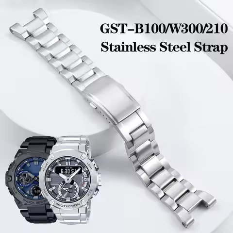For Casio G-Shock Stainless Steel Watchband GST-210 GST-W300 GST-400G GST-B100 S100D/S110D/W110 Meta