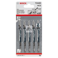 Bosch High Carbon Steel Jigsaw Blade for Wood - Speed [T244D] [5 pcs Blade]