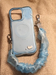 iFace BeBling 藍色 MagSafe iPhone 15 Pro Max 電話殻連手挽帶