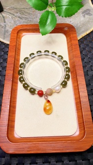 原創手工客製天然和田玉桶珠手鏈  配天然南紅富甲 鹽源瑪瑙回紋