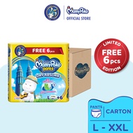 [Bonus Pack] MamyPoko Dry Absorb Pants Standard Baby Diapers L48+6/XL40+6/XXL32+6  (Carton)