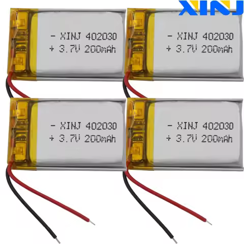 4pcs 3.7V 200mAh 0.74Wh Rechargeable Polymer Li Lithium Battery 402030 For MP3 Music Player GPS SatN