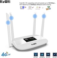 KuWFi 300Mbps 4G LTE CPE, Unlocked 4G CPE Wireless Router with SIM Card Solt with Antenna for MobileOne (M1),Singtel,StarHub