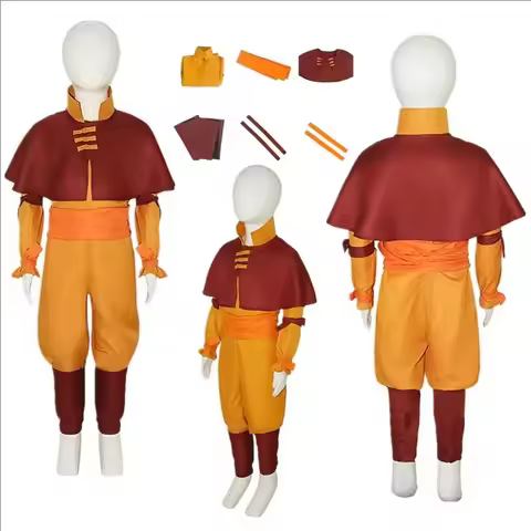 Avatar Aang Cosplay Costume 2024 Editio Avatar The Last Airbender Role Play for Halloween Carnival A