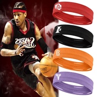 [READY STOCK] Sports Headband Sweat-Absorbent Headband Men Women Thin Style Iverson Basketball Runni