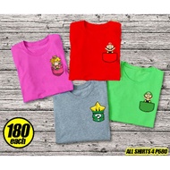 SUPER MARIO BROS , LUIGI , PRINCESS PEACH , STAR POCKET TEES TSHIRT | 4shaPrints