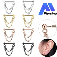 1Pcs 16G Septum Rings Piercing Stainless Steel Nose Studs Plug-in Piercing Earrings 8mm/10mm Helix C