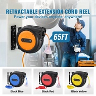 Retractable Extension Cord Reel Power Cord Reel 65FT 12AWG 3C SJTOW
