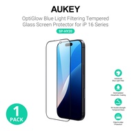 AUKEY SP-HY20 OptiGlow BlueLight Filtering Tempered Glass Screen Protector for iPhone 16 / 16 Plus /