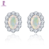Lohaspie Jewelry Genuine Silver Earings 925 Original Natural Opal Stud Earring Opal Stone Original E