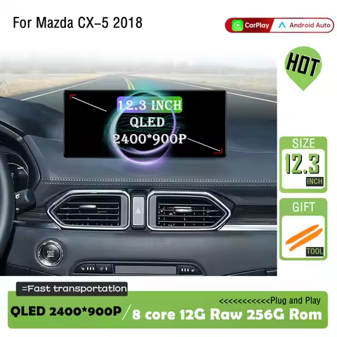 Android OS For Mazda CX-5 2018 Bluetooth 12.3 inch Car Radio 2400*900P Multimedia Video Player Navig