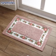 RAREM 1 Pcs Pink Rug, Microfiber Pink Flower Rug, Easy To Use Non-Skid 16*24Inch Absorbent Floral Ba