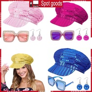 XI 60s 70s 80s Disco Accessories Sunglasses Sequins Caps  Earrings Sunglasses