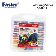 Faster OP-FP-24 Premium Oil Pastel With PP Box 185mm x 200mm x 35mm (24 Colours/Box)