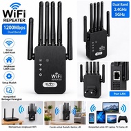 WiFi repeater 1200Mbps Dual Band 2.4GHz 5GHz WiFi Signal Booster 6 Antennas
