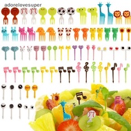 AD1MY Mini Cartoon Kids Fruit Forks Food Grade Plastic Bento Accessories, 60-100 pcs Martijn