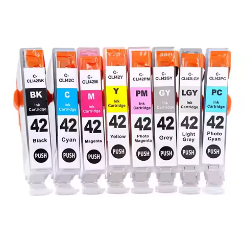 Magic Hero New 8Color CLI-42 CLI42 42 Compatible Ink Cartridge With Chip For Canon Pixma CLI-42 PIXM