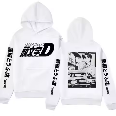 Anime Initial D AE86 Hoodie Hachiroku Shift Drift Cotton Hoody Takumi Fujiwara Tofu Shop Men Women S