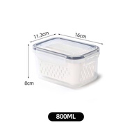 Japanese double drain basket crisper kitchen microwave freezer sealed box plastic lunch box refrigerator fruit storage box