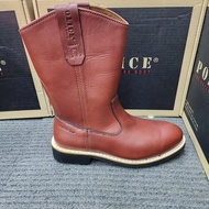 POLICE SAFETY SHOES 91494 HIGH CUT BOOT BROWN MAROON DARK MAROON LEATHER BOOT CUTTING A TOE CAP SLIM