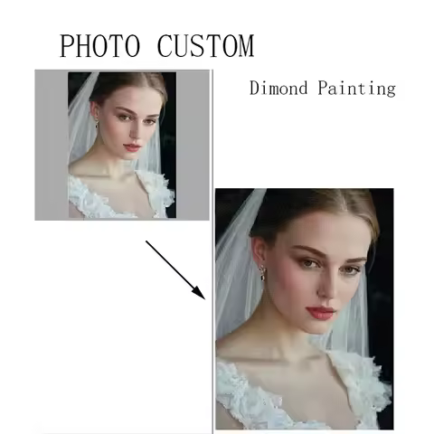 DIY Personalized Landscape Girl Photo Custom Diamond Painting, Adult Beginner 5D Diamond Painting, D