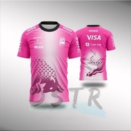 Jersey T-Shirt F1 2025 Formula One Team Visa Cash App RB VCARB Miami GP Fullprint Short Sleeve Pink 