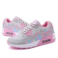 2024 Spring Women's Shoes Sports Running Shoes Mesh Korean Version Female Student Air Cushion Shoes 