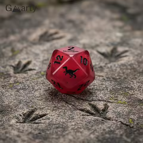 7Pcs/Set Dinosaur Dice Clear Engraved Digits Dice For Prehistoric Dinosaur For Tabletop Board Game N