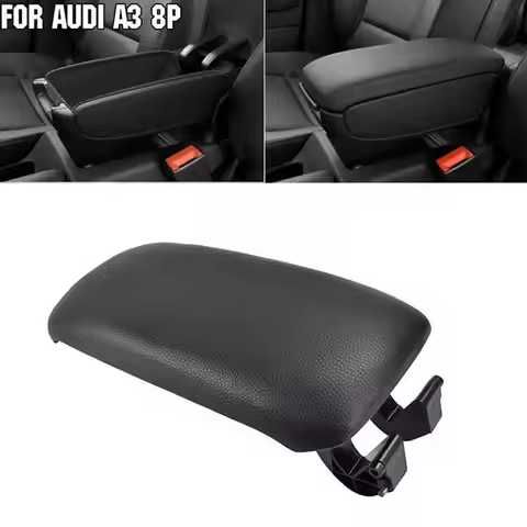 For Audi A3 8p Car Armrest Cover PU Leather Latch Lid Replacement Arm 2003- 2012 2010 Console Auto C