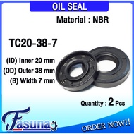 Oil Seal TC20-38-7 Rubber TC (NBR) Inner Hole 20 Outer Diameter 38 Thickness 7 Mm TC20x38x7 Mm.