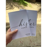 His & Her Vows for wedding