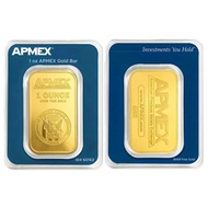 Simulation APMEX Gold Bar Hot Sale 1 Ounce Brass Gold-Plated Gold Bar with Sealed Card Packaging