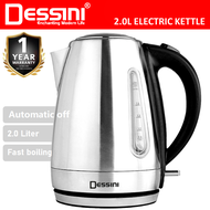 【ORIGINAL】 DESSINI ITALY 2.0L Stainless Steel Electric Kettle Automatic Cut Off Boiler Jug Teapot / Cerek