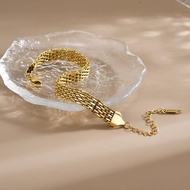 Gelang Tangan Titanium Lapis Emas 18k Gelang Tangan Rantai Perhiasan Wanita Fashion