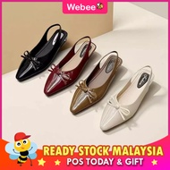 WEBEE VEGA 639 Shoes Pointed Head With A Bow British Ribbon Style Kasut Perempuan
