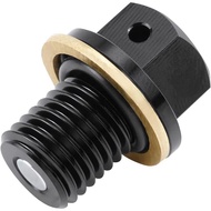 NICECNC Black M12 x 1.5 Magnetic Oil Drain Plug Bolt Dirt/Street Bike Compatible with Yamaha WR400F 