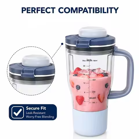 Y15A Replacement Leakproof Lid and Sealing Rings for BlendBOSS Personal Blender 26oz Personal Smooth