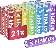 kisidus Alkaline AAA Batteries 1.5V LR03 Battery Colorful Battery for Everyday Pack of 21