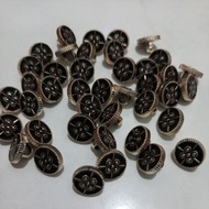 11mm black gold flower mushroom buttons, contents: 12 pcs