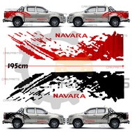 CP 2Pcs Navara Car Rear Trunk Side Sticker Truck Decal Vinyl Flame Sticker