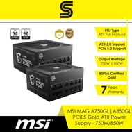 MSI MAG A750GL | A850GL PCIE5 Gold Full Modular ATX 3.0 Power Supply - 750W | 850W