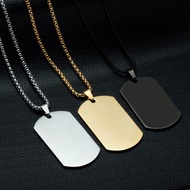 Fashion Men Necklace Military Army Card Pendant Stainless Steel Cool Necklace Pendant