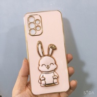 Ốp lưng Samsung A13 /A23/A04/A04s TPU màu xi có giá đỡ hình thỏ đáng yêu